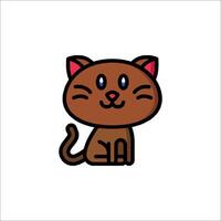 A cartoon cat with a red nose and brown eyes vector
