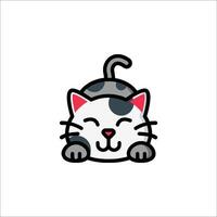 A cat is lying down on a white background vector