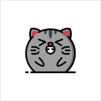 A cat with a red nose and a black face vector