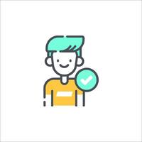 A man with a check mark on his face vector