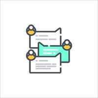A line icon of a chat box with two people vector