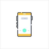 A phone with a green button on it vector