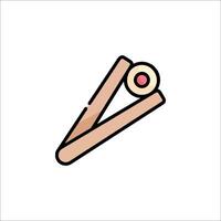 A pair of scissors with a red dot on the end vector