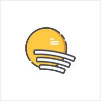 Sun icon, line style, illustration vector