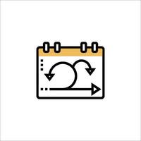 A calendar icon with arrows pointing to the right vector