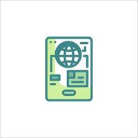 A phone with a globe icon on it vector
