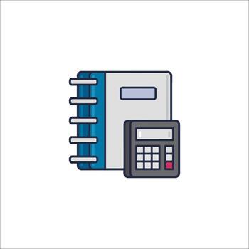 A notebook and calculator icon on a white background vector