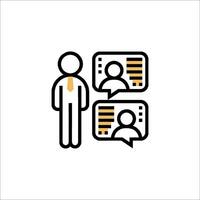 A man with a tie and a phone icon vector