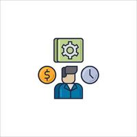 A man with a clock and gears on his head vector