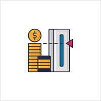 A stack of money and a dollar sign vector