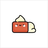 A cute little ice cream with a smile on it vector
