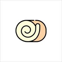 A roll of dough with a spiral pattern vector