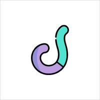 A colorful letter s with a curved shape vector