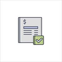 A check and a document icon vector