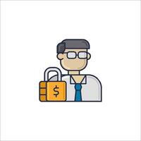 A man with a lock and a dollar sign vector