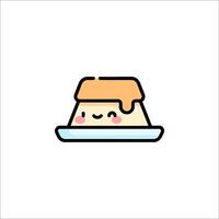 A cute little pudding with a smile on it vector
