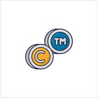 Two coins with the letters tm on them vector