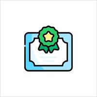 A certificate icon with a star on it vector