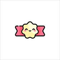 A cute little cookie with a ribbon on it vector