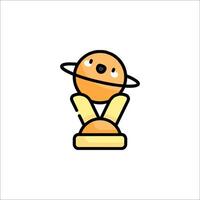 A cartoon character holding a trophy vector