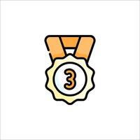 A medal with the number three on it vector