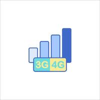 The 3g icon with a bar graph vector