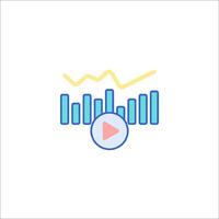 A player with a bar graph and a line vector