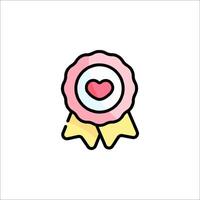 A pink ribbon with a heart on it vector