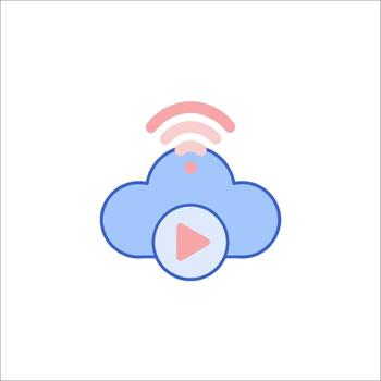 A cloud with a play button on it vector