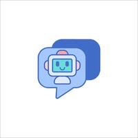 A robot is talking to a person in a chat box vector