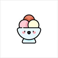 Ice cream icon with a bowl of ice cream vector