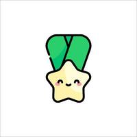 A cute star with a ribbon on it vector