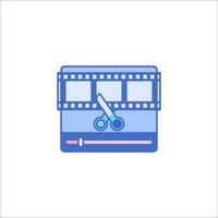 A film strip with scissors and scissors vector