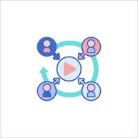 A circle with people and a player vector