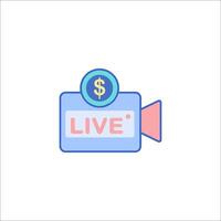A camera with the word live on it vector