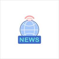 News icon with a globe and a wifi signal vector