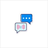 Two speech bubbles with a wifi icon vector