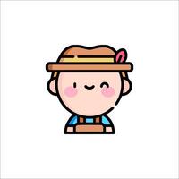 A cartoon character with a hat on vector