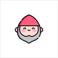 A cartoon gnome with a red hat vector