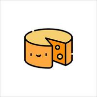 A piece of cheese with a smiley face on it vector