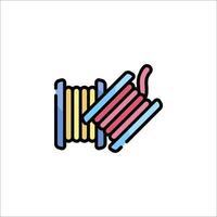 A colorful spool of yarn on a white background vector