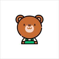 A cartoon bear with a green apron on vector