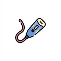 A blue and pink corded tool icon on a white background vector