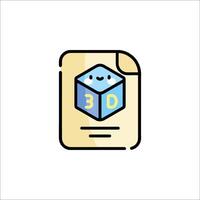 A cube with a smiley face on it vector