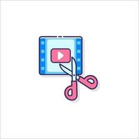 editing icon with scissors and vector