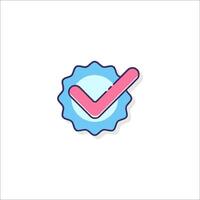 A check mark icon on a white background vector