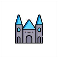 A castle icon with blue and white colors vector