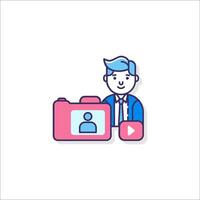 A man holding a camera and a vector