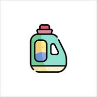 A colorful bottle of laundry detergent on a white background vector