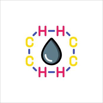 A drop of water with the letters h and c in it vector